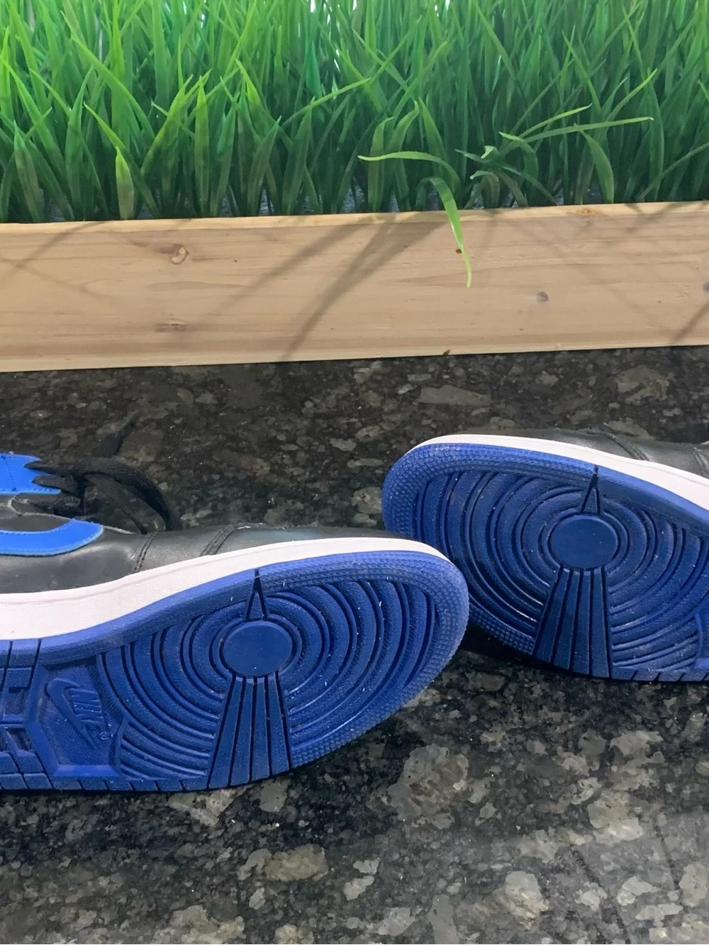 Nike Air Jordan 1 Mid Black & Royal Blue Sneakers